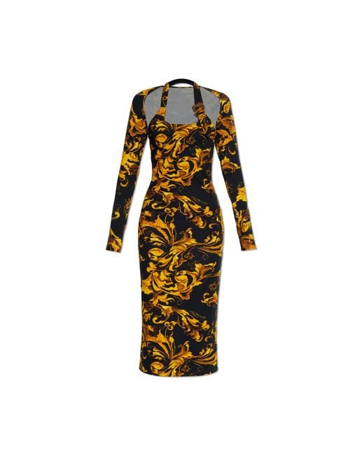 Versace Jeans Couture White Dress With 'Barocco' Print