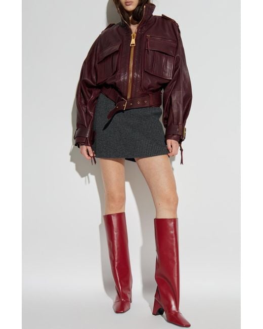 Givenchy Red Wool Skirt