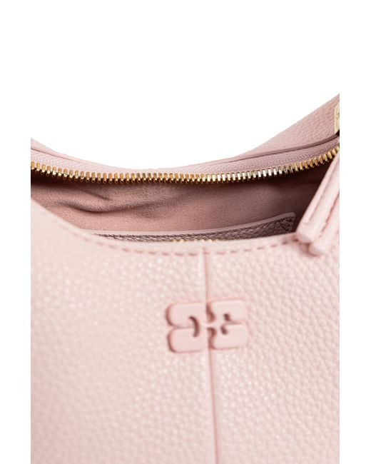 Ganni Blue Hand-Held Bag With Pendant