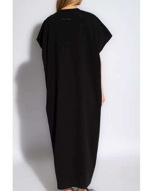 MM6 by Maison Martin Margiela Black Relaxed-fitting Dress,