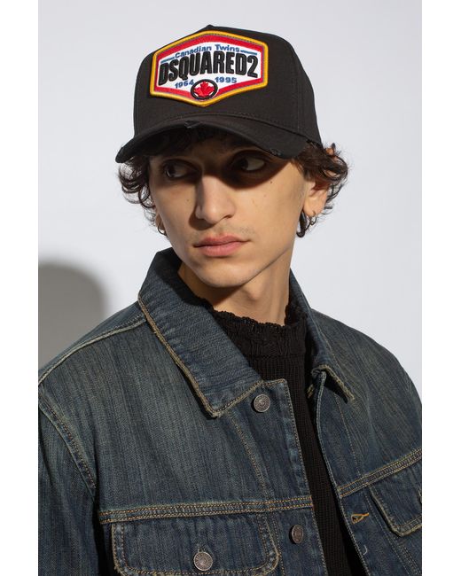 DSquared² Black Baseball Cap for men