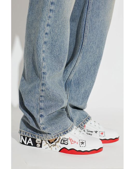 Dolce & Gabbana White Portofino Sports Shoes