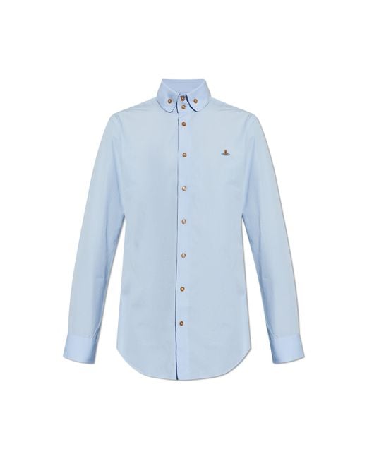 Vivienne Westwood Blue Shirt With Logo for men