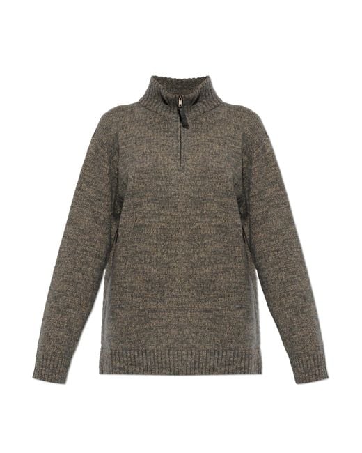 Maison Margiela Gray Sweater With A Stand-Up Collar