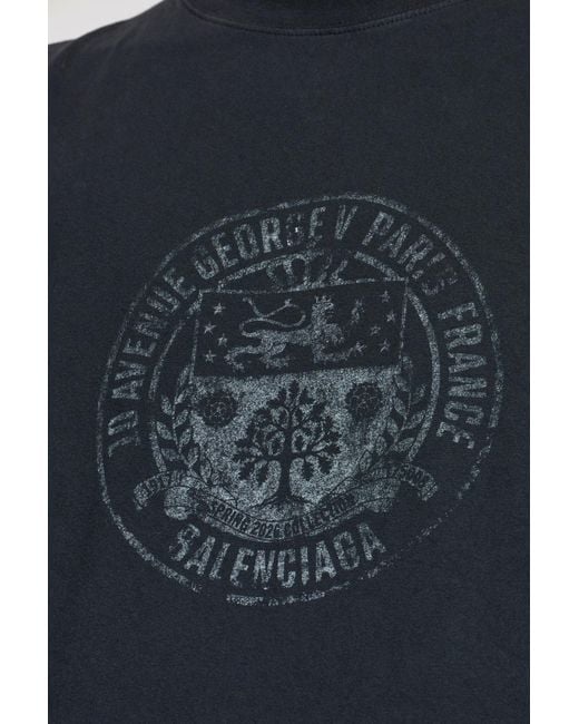 Balenciaga Black T-Shirt With Print for men