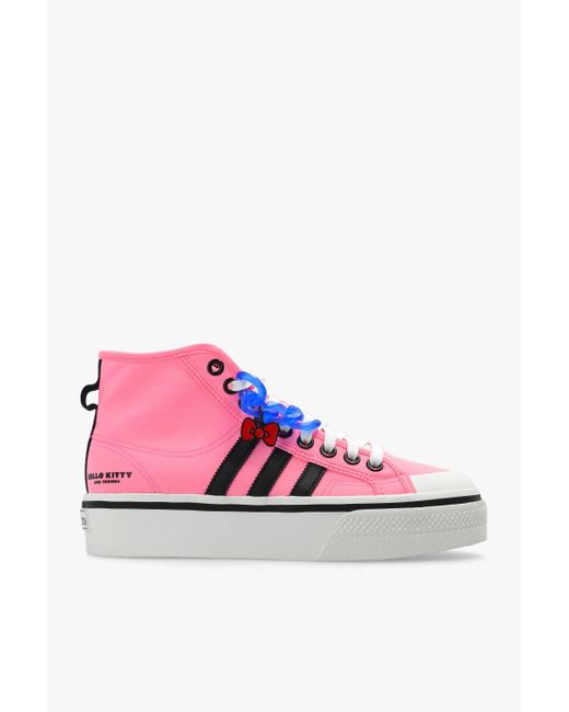 Adidas Originals Pink X Hello Kitty 'nizza Platform Mid W' Sneakers
