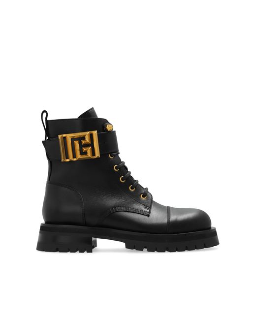 Balmain Gray 'Combat' Boots
