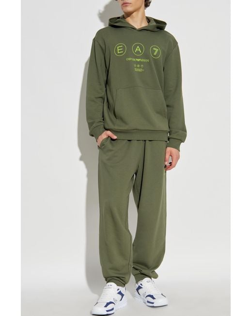 EA7 Green Hoodie for men