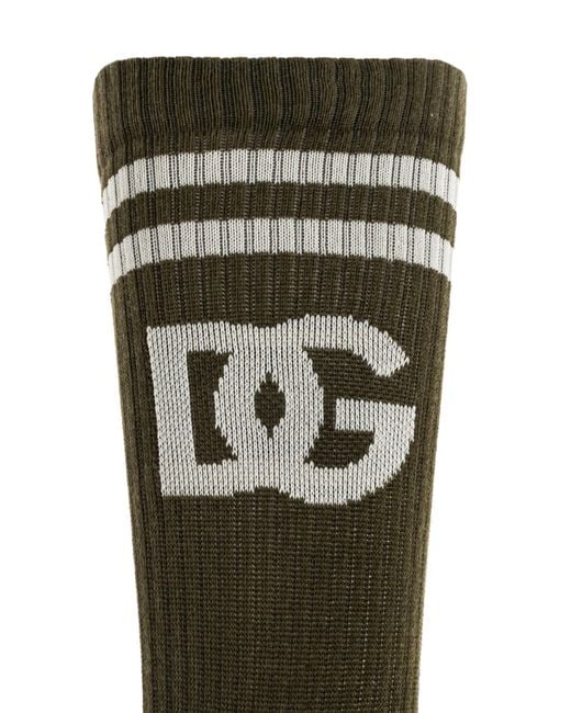 Dolce & Gabbana Green Socks With Logo for men