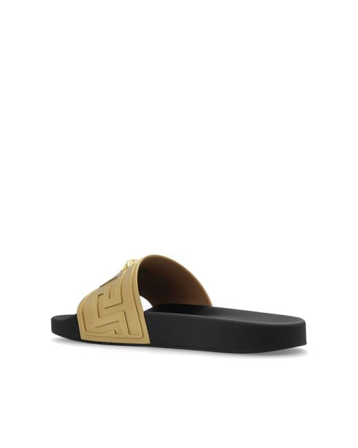 Versace Metallic Rubber Flip-Flops for men