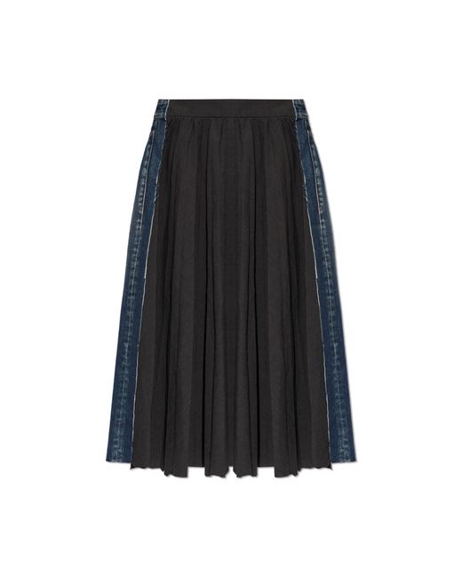 Balenciaga Black Skirt Made Of Combined Fabrics