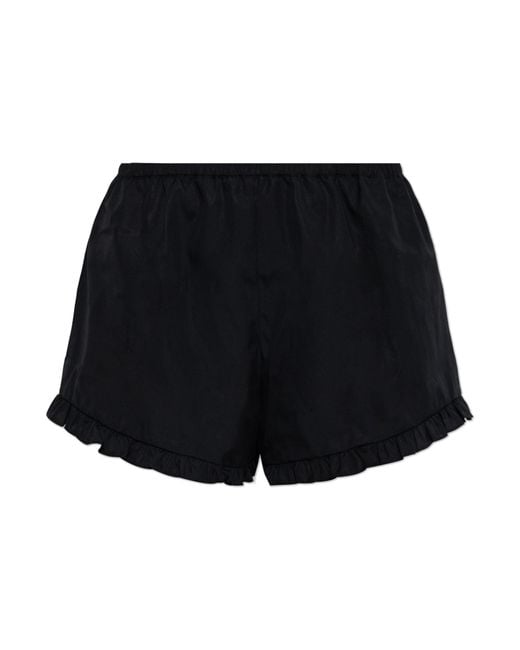 Hunza G Black 'Frill Mini' Shorts