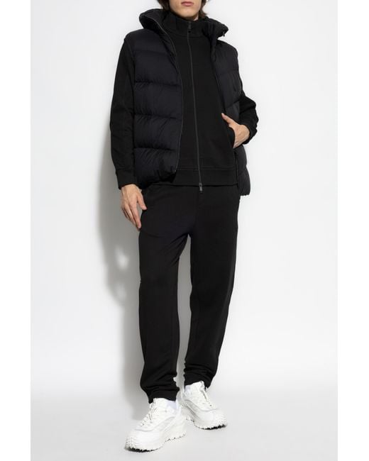 Moncler Black Trousers With Logo for men