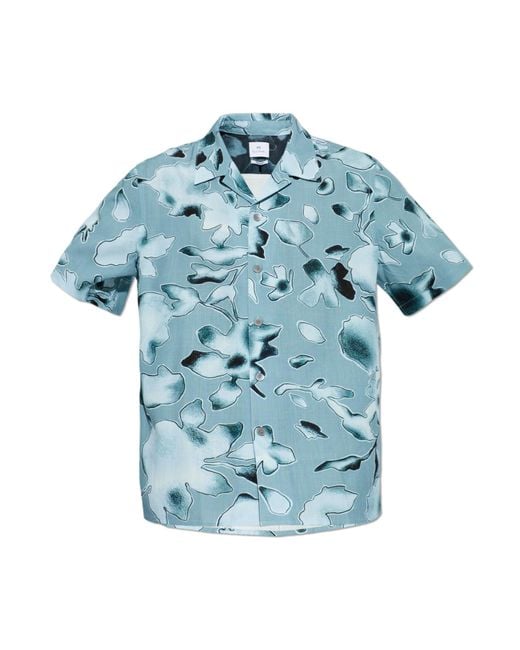 Paul Smith Blue Shirt With A Pattern for men