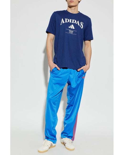 Adidas Originals Blue T-Shirt With Logo for men