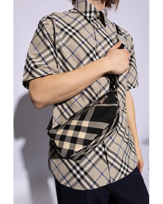 Burberry Gray ‘Small Shield’ Belt Bag for men