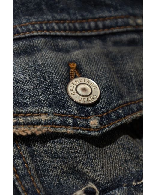 Balenciaga Blue Denim Jacket With Vintage Effect