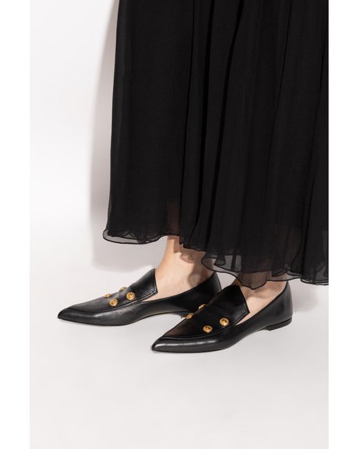 Chloé Black 'Agnes' Leather Loafers