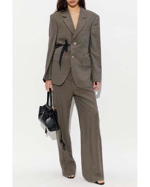 Balenciaga Gray Checked Pattern Blazer