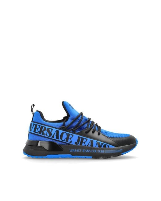 Versace Jeans Couture Blue Sports Shoes With Printed Logo for men