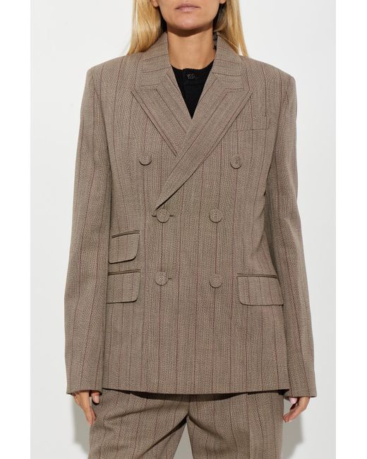 AMI Natural Wool Blazer With Double Vent