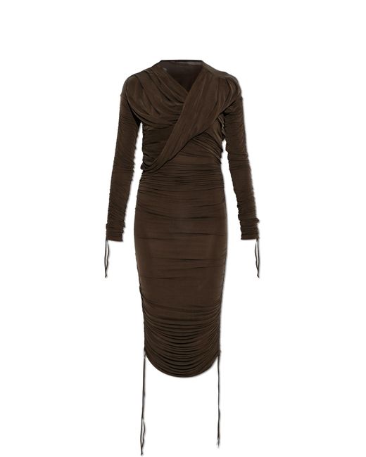 Balmain Brown Draped Dress
