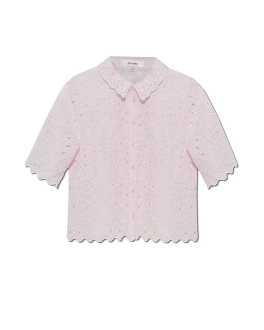 FRAME Pink Lace Shirt