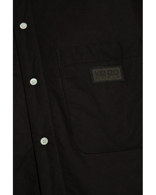KENZO Black Insulated Shirt, for men