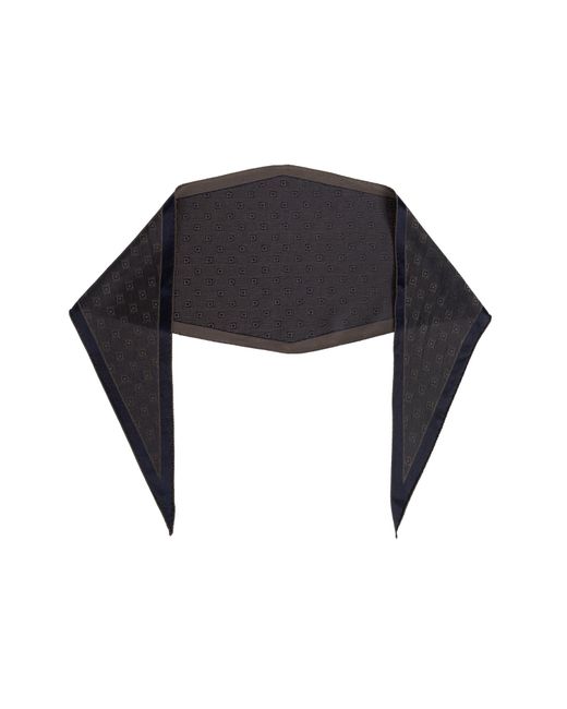 Ferragamo Black Asymmetric Scarf With Monogram for men