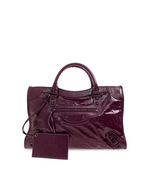 Balenciaga Purple 'Le City Medium' Bag