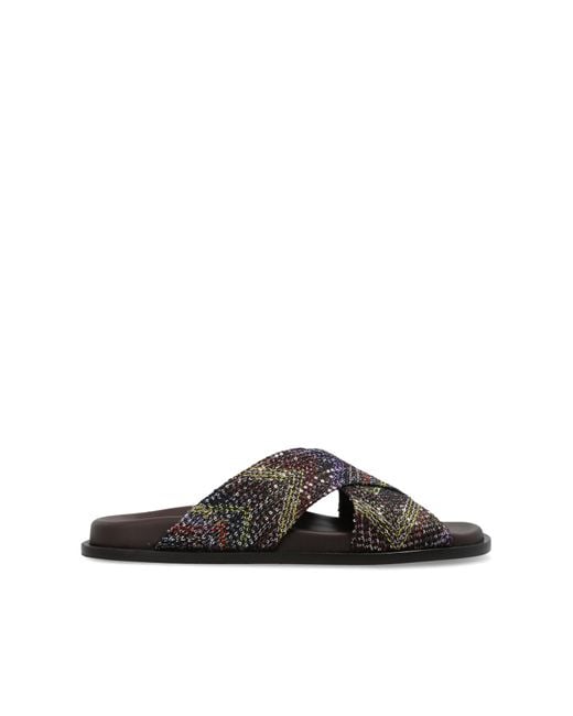 Missoni Brown Patterned Flip-Flops