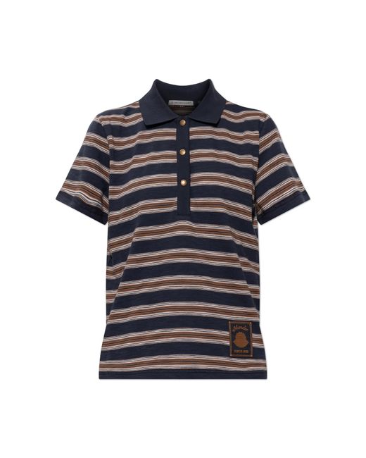 Moncler Black Striped Pattern Polo