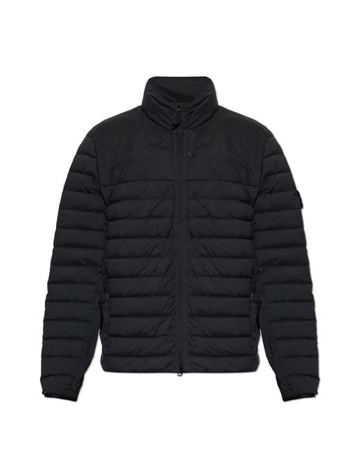 Stone Island Blue Puffer Jacket With Logo for men