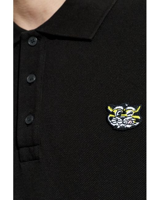 KENZO Blue Polo With Patch for men