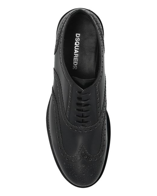 DSquared² Black Leather Shoes for men