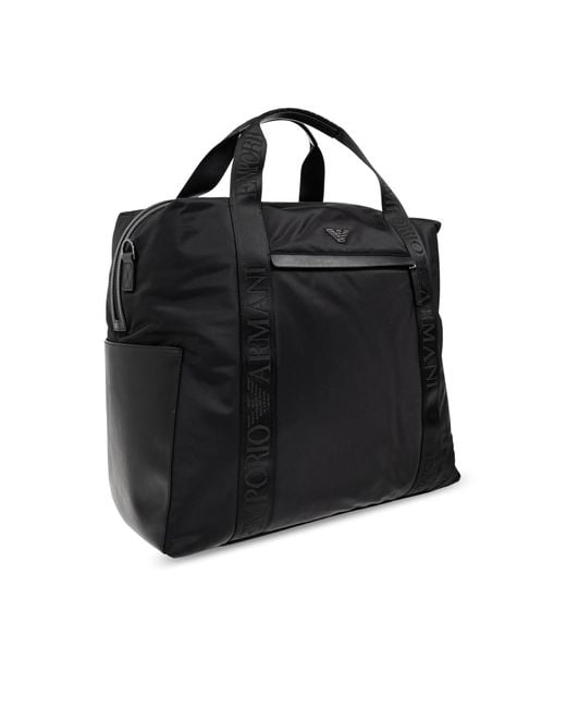Emporio Armani Black Handbag With Logo, for men