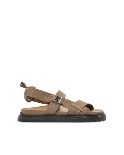 Fendi Brown Suede Sandals for men