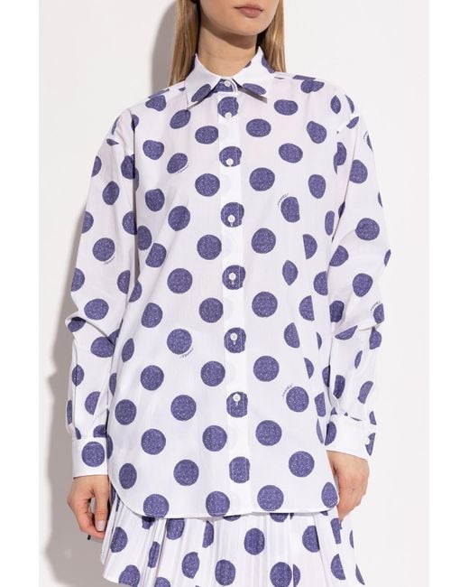 Moschino White Polka Dot Patterned Shirt