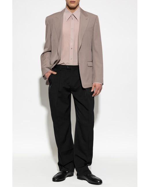 Dolce & Gabbana Brown Wool Blazer With Single Vent for men