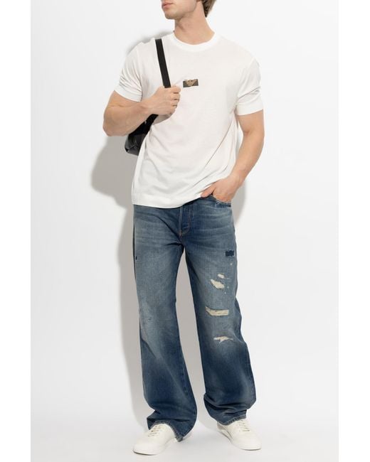 Emporio Armani Blue Jeans With 'Vintage' Effect for men