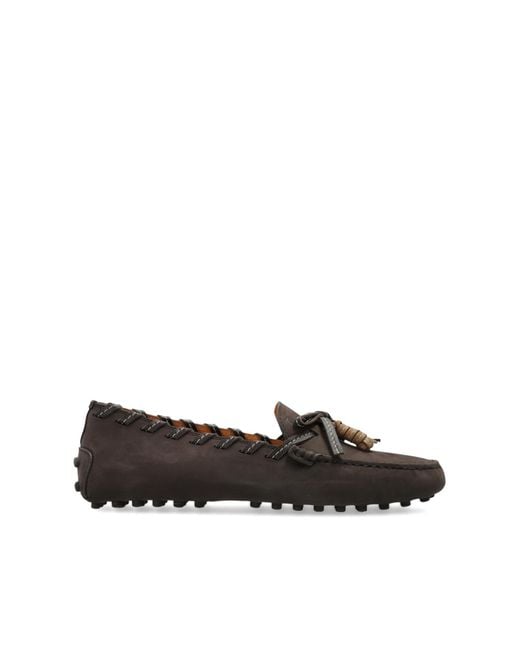 Tod's Black Leather Moccasins