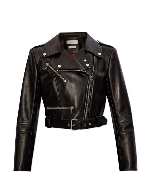Alexander McQueen Black Leather Jacket,