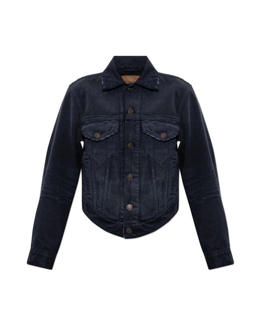 Balenciaga Blue Denim Jacket With Pockets