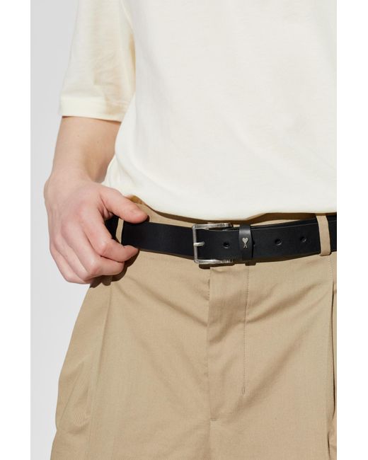 AMI Black Leather Belt