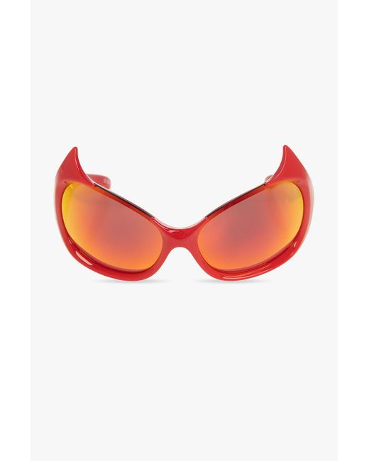 Balenciaga Red 'gotham Cat' Sunglasses