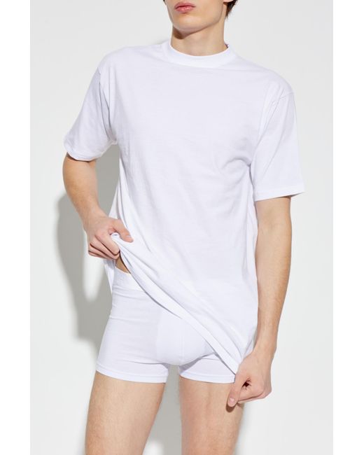 Hom White Underwear T-Shirt With Round Neckline for men