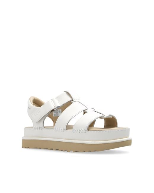 Ugg White Leather Platform Sandals 'Goldenstar'