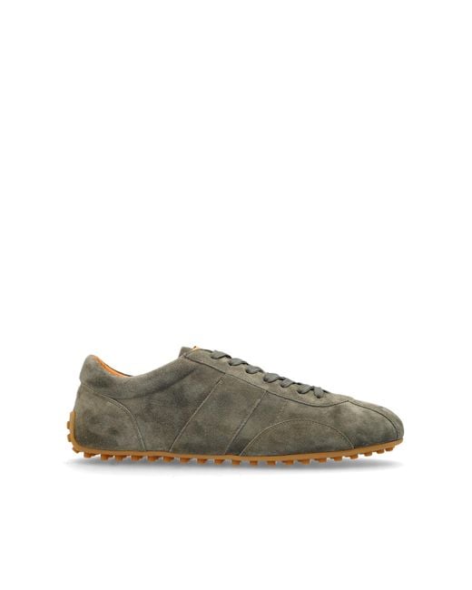 Tod's Green Suede Sports Shoes "T-Marathon" for men