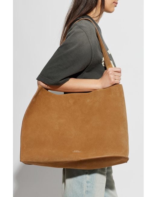 Studio Nicholson Brown Suede 'Doublet' Shopper Bag