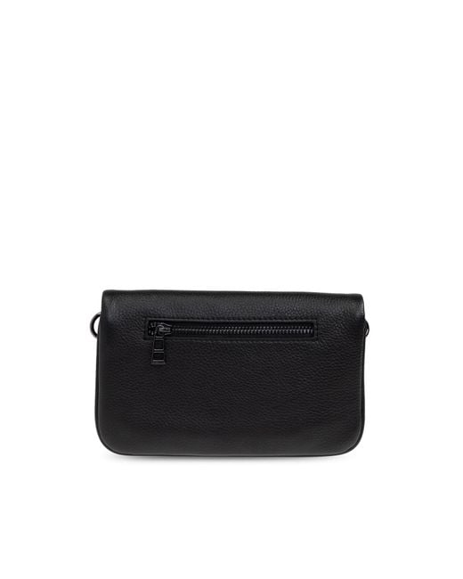 Zadig & Voltaire Black Leather Rectangular Flap Shoulder Bag